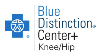 Blue distinction center knee and hip badge