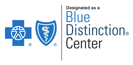 Blue distinction center spine badge