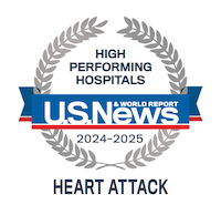 U.S. News and World Report 2024-25 High Performing Hospitals Logo: Heart Attack