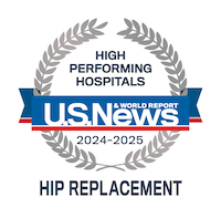 U.S. News and World Report 2024-25 High Performing Hospitals Logo: Hip Replacement